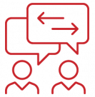 Icon of two people in a conversation