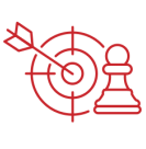 An icon of a target and chess piece