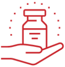 vaccine vial in hand icon
